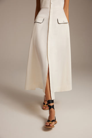 The Poppy Dress in Tuxedo: Artisanal Maxi Dress for Women