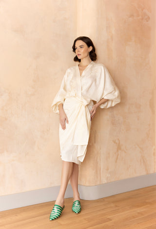 The Arzu Dress in Off White