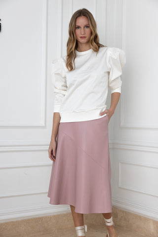 The Meraki Signature A-Line Skirt in Blush