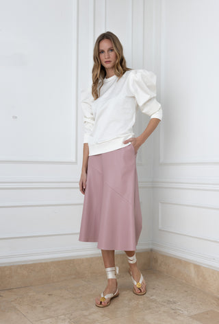 The Meraki Signature A-Line Skirt in Blush