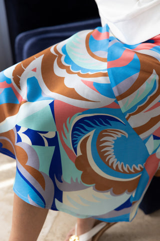 The Meraki Signature A-Line Skirt in Wild Blush Silk