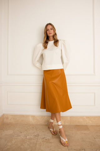 The Meraki Signature A-Line Skirt in Marigold