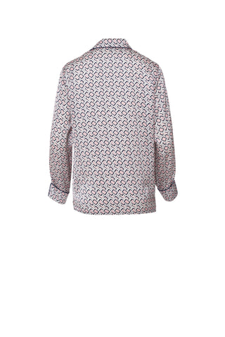 The Penelope Pajama Set in Sleepy Silver Rose Silk