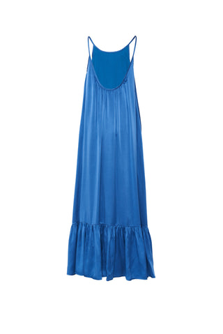 The Daria Maxi Gown in Royal Blue Silk: Artisanal Maxi Dress for Women