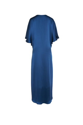 The Penelope Tunic in Endless Summer Navy Silk: Artisanal Navy Midi Dress for Women