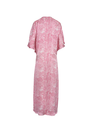 The Penelope Tunic in Coral Reef Ocean Rose Silk: Artisanal Midi Dress for Women