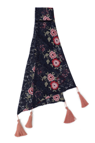 The Virginia Kaftan, in Midnight Blue Spring Blossoms