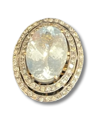 Aquamarine Ring with Diamonds